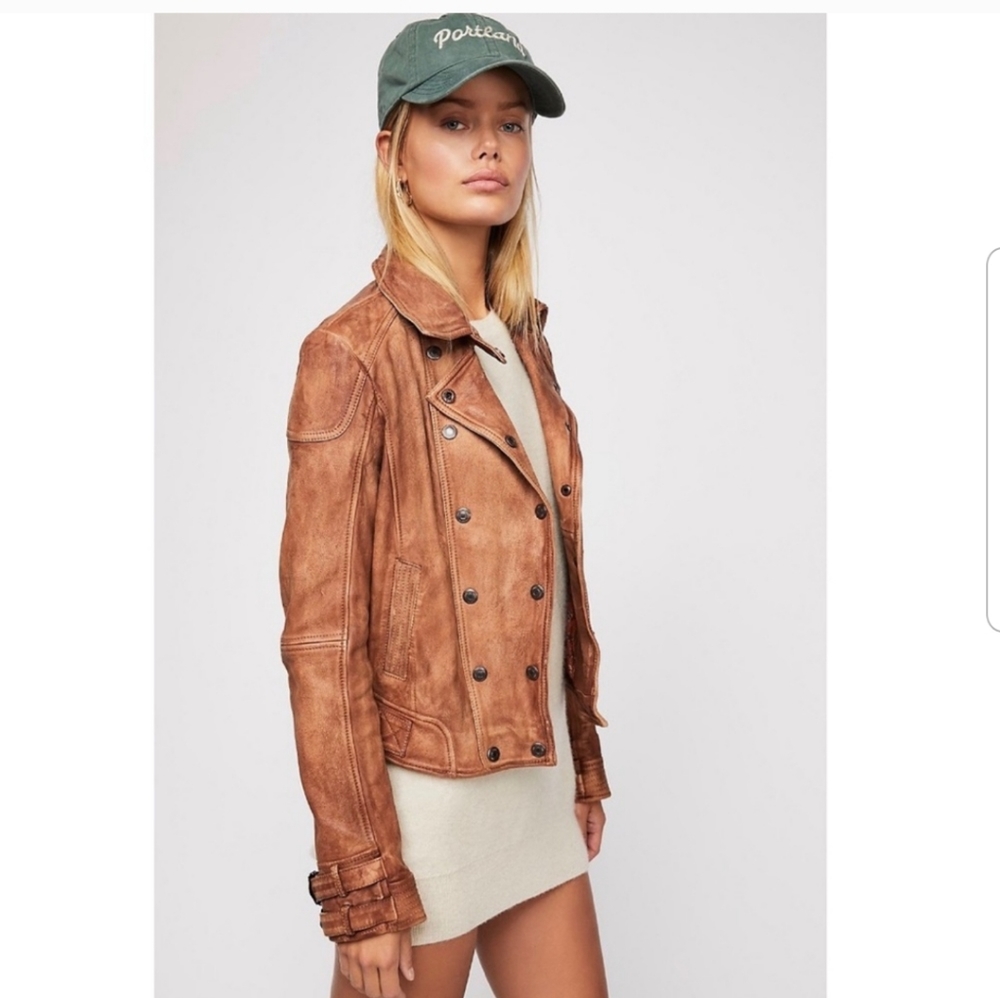 NWOT Free People Avis Leather Jacket